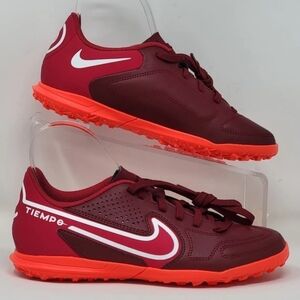 Nike Legend 9 Club TF Youth Size 4.5  Soccer DA1193 616 Red  Mystic Hibiscus New